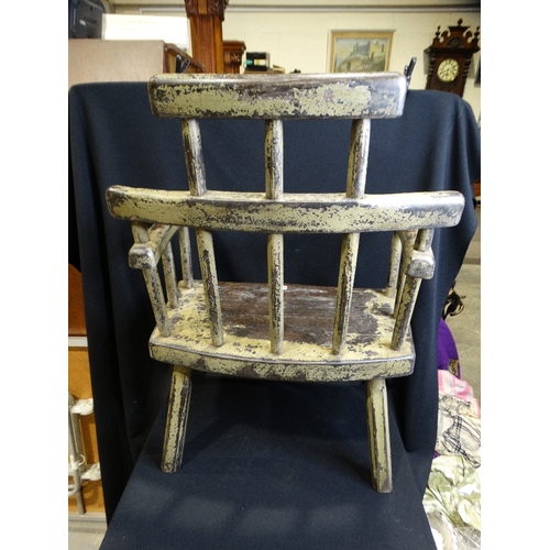 126A - A 19th/Early 20thc Primitive Painted Welsh Style Stick Back Windsor Chair, 30