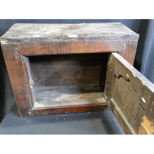 164 - An 18thc Oak Food Or Spice Cupboard With Single Panelled Door, 15