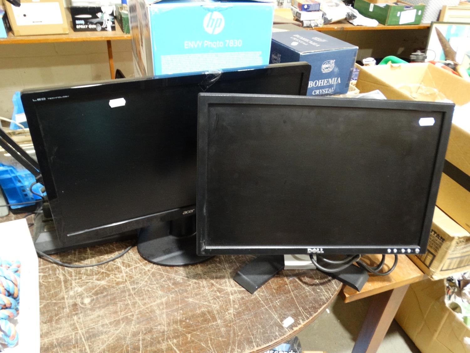 Two Flat Screen Computer Monitors