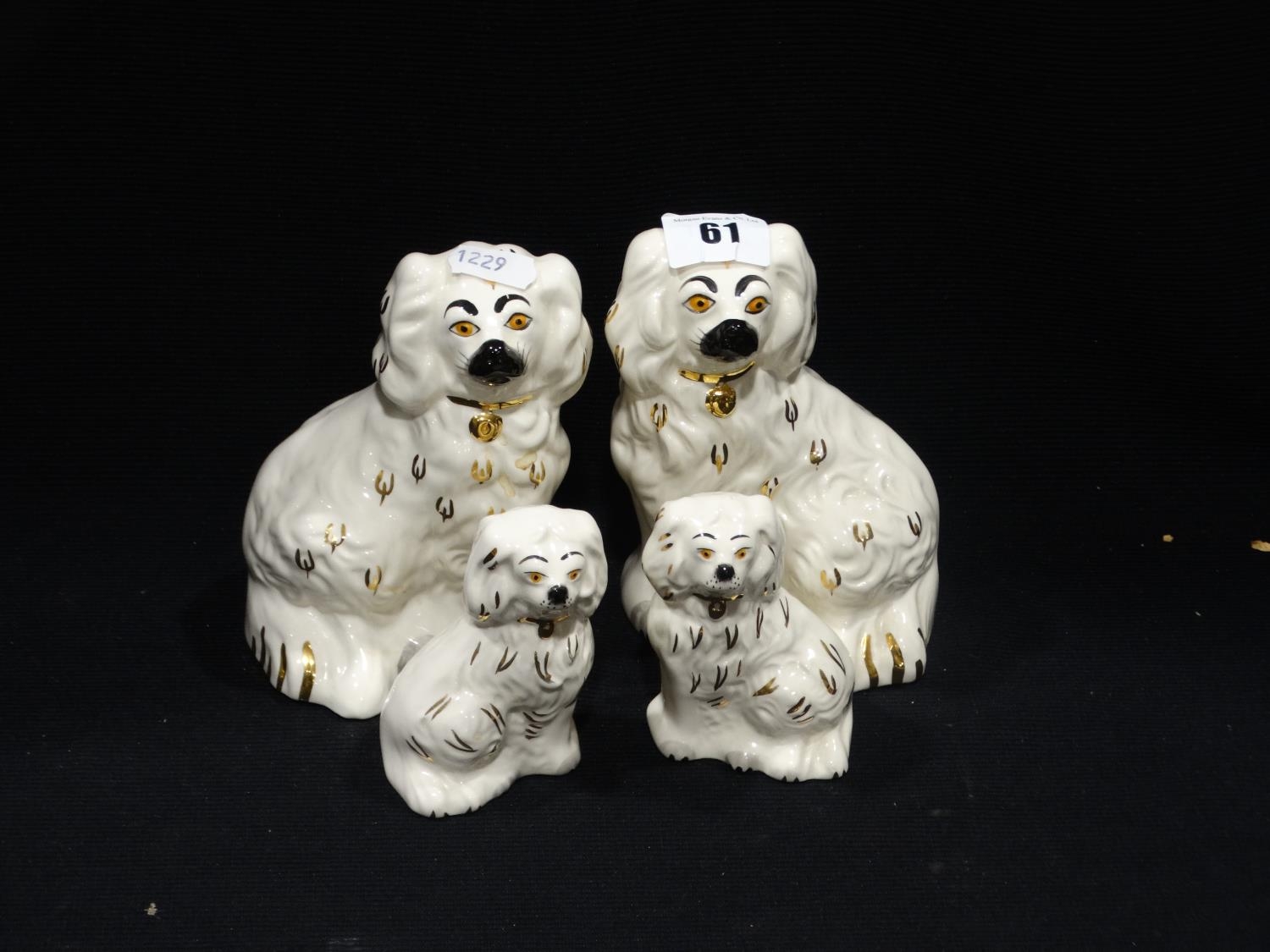 Two Pairs Of Beswick White Seated Dogs
