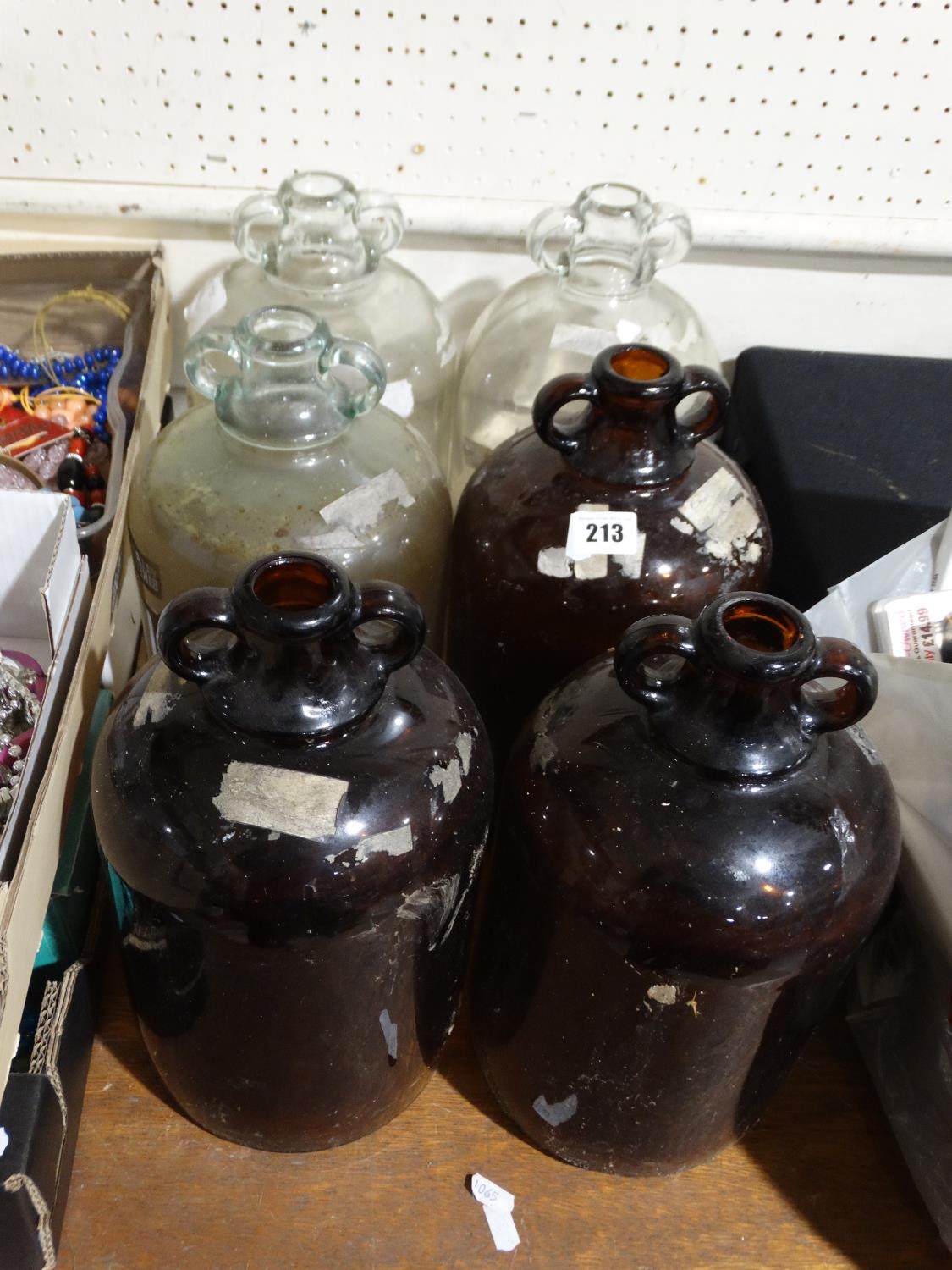 Six Glass Demijohns
