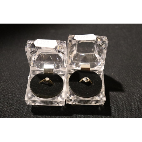 A 9ct Gold Solitaire Ring, Together With A 9ct Sapphire Ring