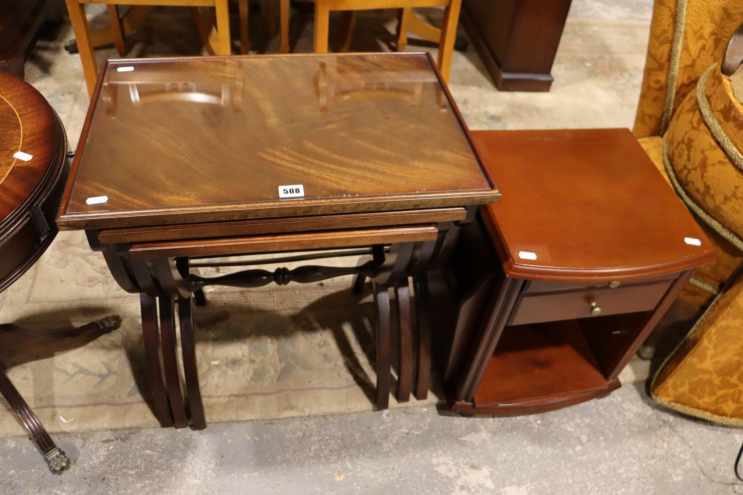 A Nest Of Three Tables, Together With A Magazine Table