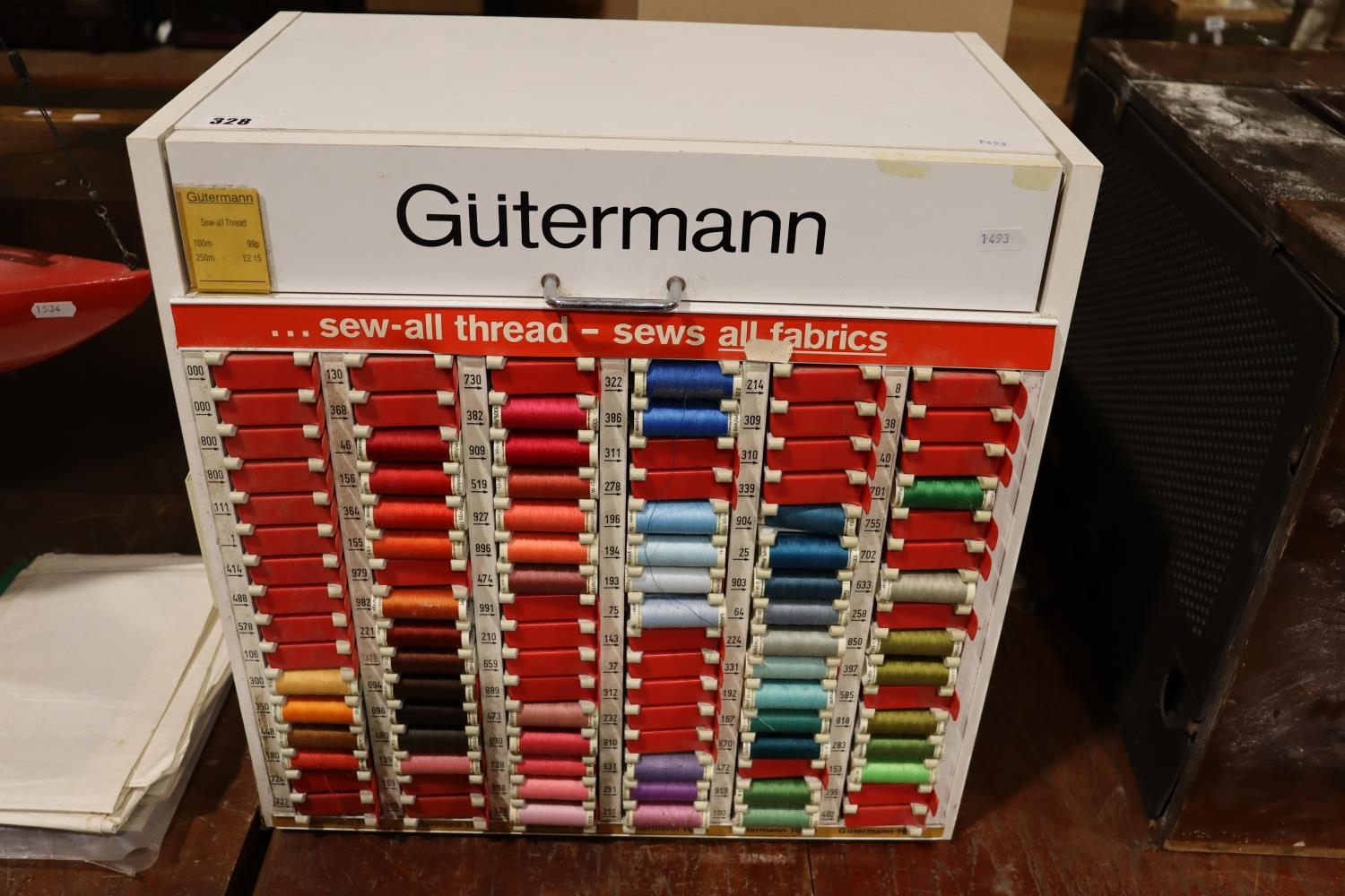 A Vintage Gutermann Sewing Thread Display Cabinet