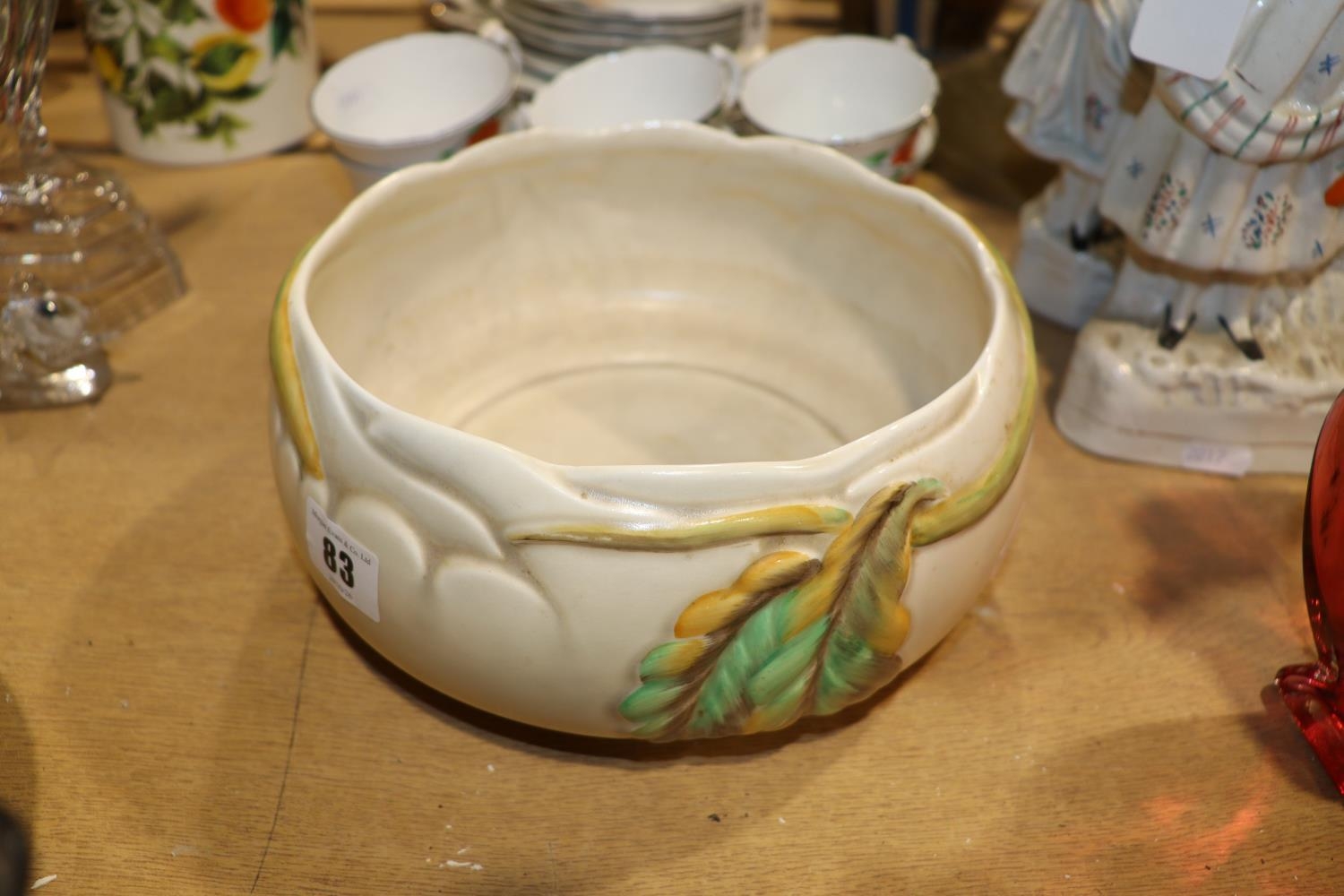 A CIRCULAR CLARICE CLIFF MOULDED FRUIT BOWL