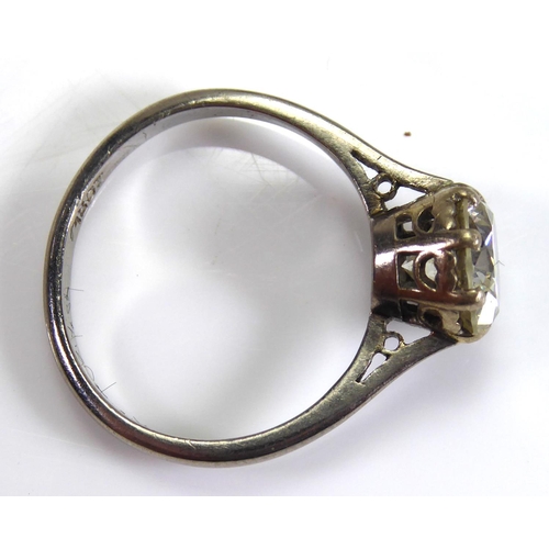 245 - AN 18CT WHITE GOLD RING SET WITH A 1.63CT SOLITAIRE DIAMOND
Complete with a copy of insurance valuat... 