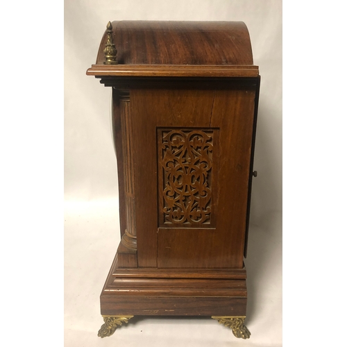 277 - ELKINGTON, LONDON, A LARGE 19TH CENTURY WALNUT AND FLORAL MARQUETRY INLAID MANTLE CLOCK
The circular... 