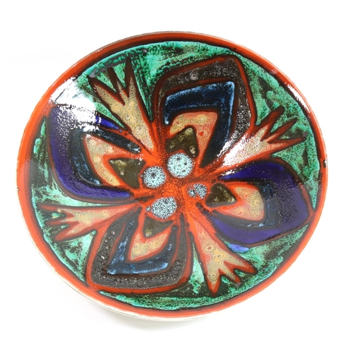 381 - POOLE POTTERY, A LARGE EARTHERNWARE BALUSTER SHAPED VASE 
From the Atlantis rouge, designed by Guy S... 