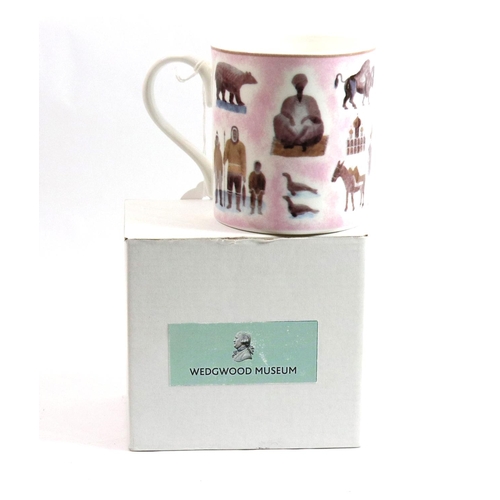 389 - ERIC RAVILIOUS, 1903 - 1942, FOR WEDGWOOD, A PORCELAIN NOVELTY MUG
In ‘Four Continents’ design, conc... 