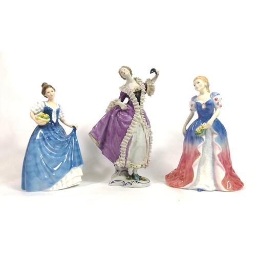 393 - A COLLECTION OF THREE 20TH CENTURY PORCELAIN FIGURES
To include two Royal Doulton Collector’s Club f... 