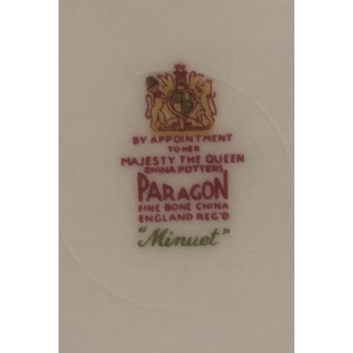 399 - PARAGON MINUET, AN EXTENSIVE TEA SET
To include a teapot, three milk jugs, four sandwich plates, two... 