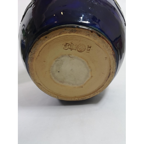 395 - A VICTORIAN DOULTON LAMBETH POTTERY JARDINIÈRE
Tubeline decoration of Art Nouveau flowers, together ... 