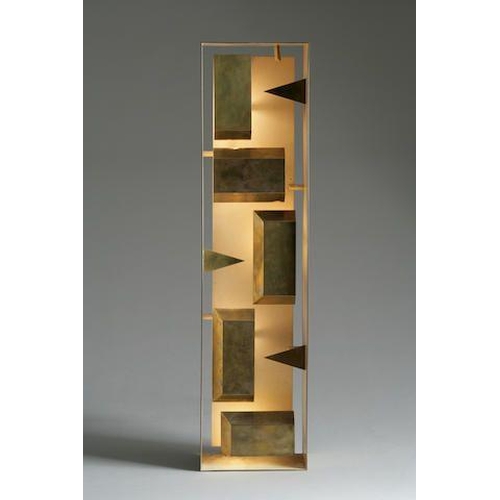 130 - GIO PONTI, 1891 - 1979, A BRASS AND PAINTED METAL WALL LIGHT, CIRCA 1959
Manufactured by Arredoluce,... 