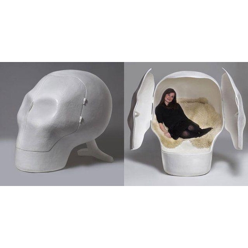 147 - ATELIER VAN LIESHOUT, DEPRIVATION SKULL CHAIR
Reinforced fibreglass, sheep skin.
(138.4cm x 109.2cm ... 