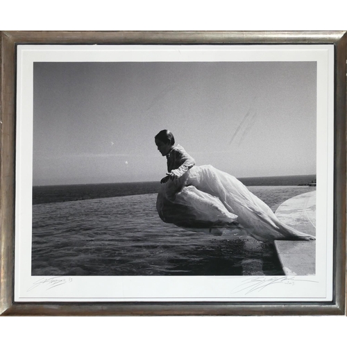 30 - BOB CARLOS CLARKE, 1950 - 2006, LARGE BLACK AND WHITE PHOTOGRAPH
Titled ‘St. Tropez 03’, child jumpi... 