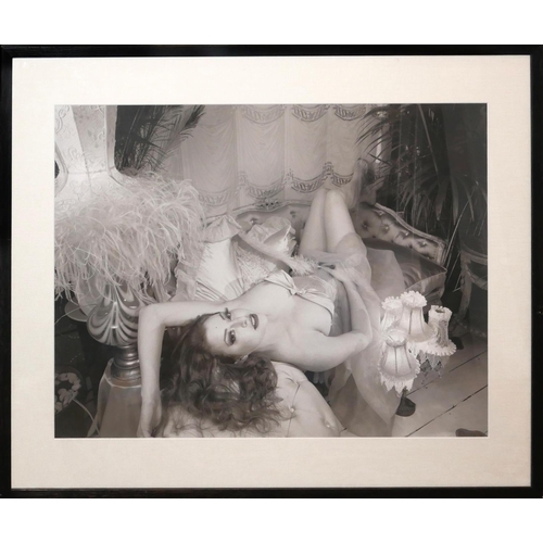 90 - AMANDA ELIASCH, ORIGINAL BLACK AND WHITE PHOTOGRAPH
Reclining semiclad female, mounted, framed and g... 