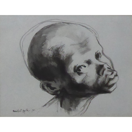 986 - MICHAEL AYRTON, 1921 - 1975, PEN AND WASH
Titled ‘Head of a Negro, 1951’, signed, dated, mounted, fr... 