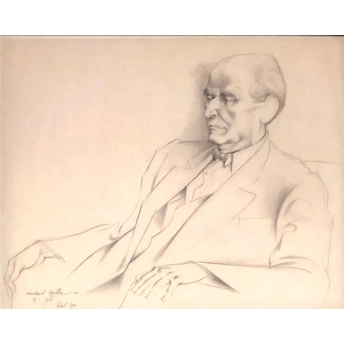 984 - MICHAEL AYRTON, 1921 - 1975, PENCIL
Titled ‘Portrait Herbert Agar, 1964’, signed, dated, framed and ... 