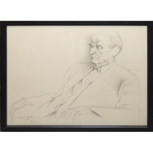 984 - MICHAEL AYRTON, 1921 - 1975, PENCIL
Titled ‘Portrait Herbert Agar, 1964’, signed, dated, framed and ... 