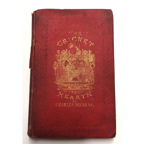 322 - CHARLES DICKENS, A FIRST EDITION HARDBACK BOOK
Titled 'The Cricket Hearth’, dated 1846, published by... 