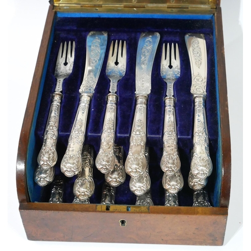 471 - A PART SET OF VICTORIAN SILVER FISH KNIVES AND FORKS
Queens pattern, comprising twelve knives and si... 