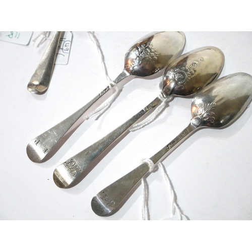 489 - A COLLECTION OF TWELVE GEORGIAN AND LATER SILVER TEASPOONS
Including James Tookey and Robert Salem.
... 