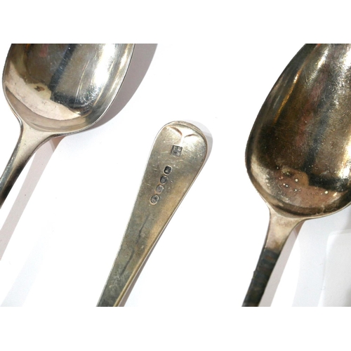 526 - A COLLECTION OF EIGHT GEORGIAN SILVER TABLESPOONS.
(approx 20cm) (453g)