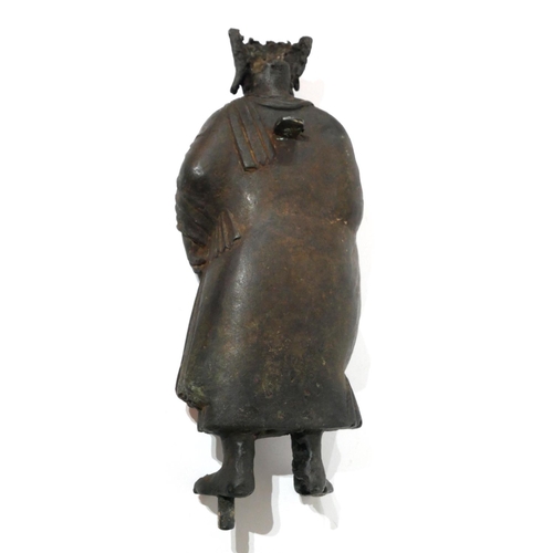 554 - A CHINESE BRONZE STANDING BUDDHA FIGURE
Tang dynasty style with one hand raised.
(approx 30cm)