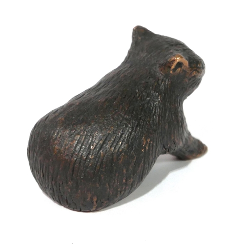 592 - WITHDRAWN MARY MICHELMORE, AUSTRALIAN, A SOLID BRONZE STATUE OF A WOMBAT
Signed.
(7cm x 4.5cm)