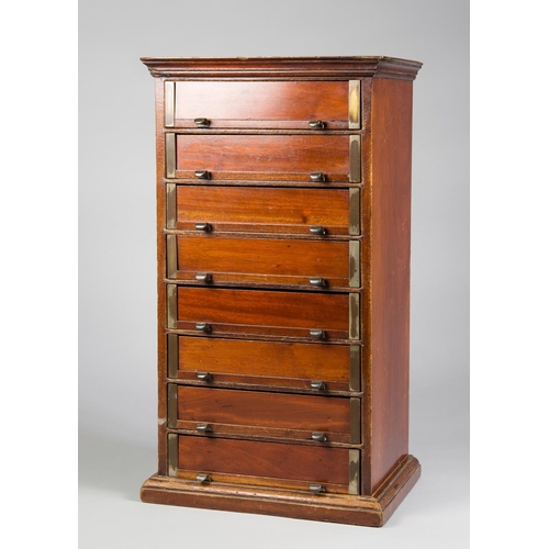 245 - A LATE 19TH CENTURY MAHOGANY SPECIMEN COLLECTOR’S CHEST OF DRAWERS
Removable drawer fronts.
(h 70.5c... 