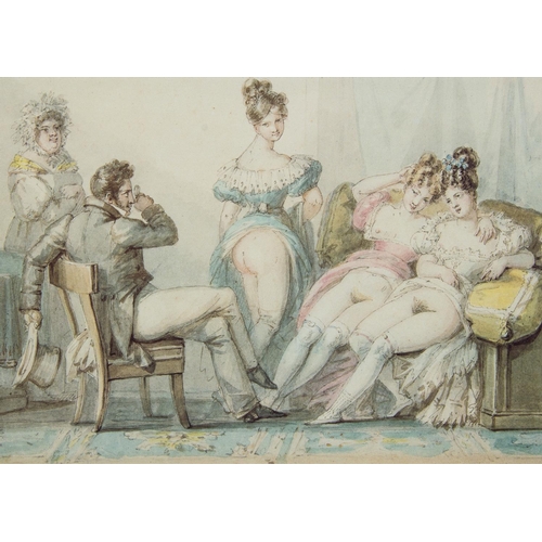 991 - AFTER PAUL-MARC-JOSEPH CHENAVARD, 1807 - 1895, A SET OF FOUR MODERN EROTIC PRINTS
Titled 'The Three ... 