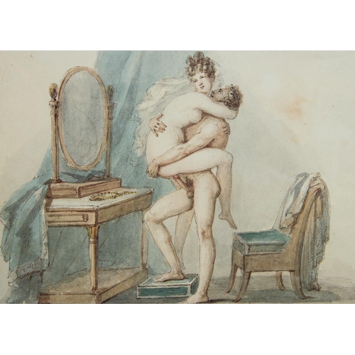 992 - AFTER PAUL-MARC-JOSEPH CHENAVARD, 1807 - 1895, A SET OF FOUR MODERN EROTIC PRINTS
Titled 'Blowing Bu... 