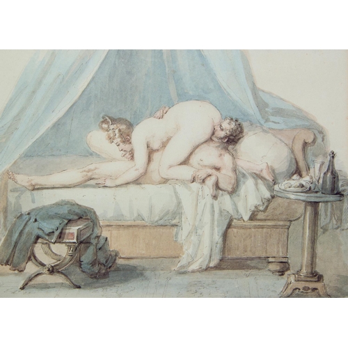 992 - AFTER PAUL-MARC-JOSEPH CHENAVARD, 1807 - 1895, A SET OF FOUR MODERN EROTIC PRINTS
Titled 'Blowing Bu... 