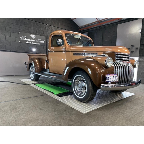 804 - A 1943 CHEVROLET PICK UP TRUCK
Classic American vehicle, two tone metallic paint, mileage 6,000.

Co... 