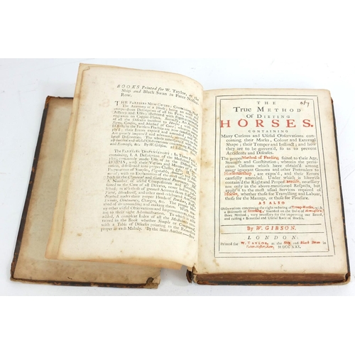 502a - 'MR GIBSON'S TRUE METHOD DIETING HORSES', 1721
Front board detached.