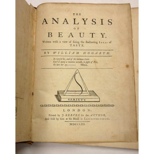 504 - WILLIAM HOGARTH, THE ANALYSIS OF BEAUTY, 1753
First but not first issue as there are two folding pla... 