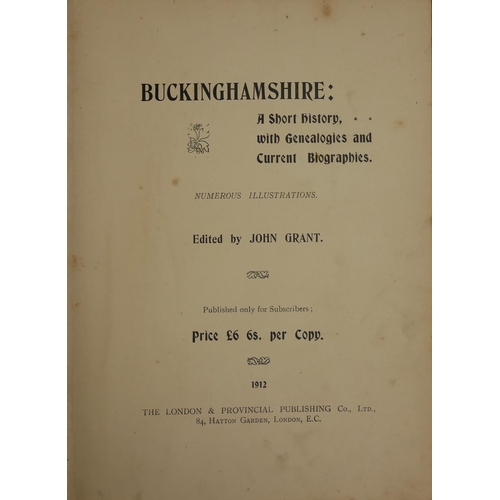520 - JOHN FRANK, BUCKINGHAMSHIRE, A SHORT HISTORY WITH GENEOLOGIES AND CURRENT BIOGRAPHIES, SMALL FOLIO
L... 