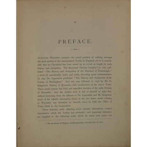 522 - THE EARLY HISTORY AND ANTIQUITIES OF WYCOMBE, 1878, SMALL FOLIO.

Condition: sound

N.B. mainly from... 