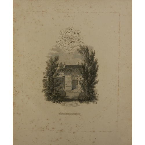 523 - WILLIAM COWPER, COWPER ILLUSTRATED BY A SERIES OF VIEWS IN OR NEAR THE PARK OF WESTON UNDERWOOD, BUC... 