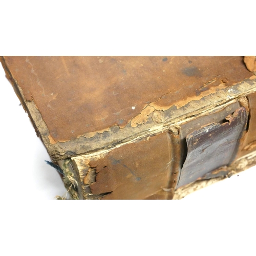 525 - THE HOLY BIBLE
Printed by Lancelot Dipsdale, Newcastle-upon-Tyne, 1785, folio, leather ex libris pla... 