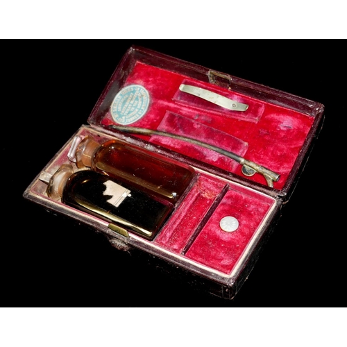 664 - MCLELLAN BROS, WHITECHAPEL, A VICTORIAN CASED MEDICAL INSTRUMENT SET
Comprising two glass bottles an... 