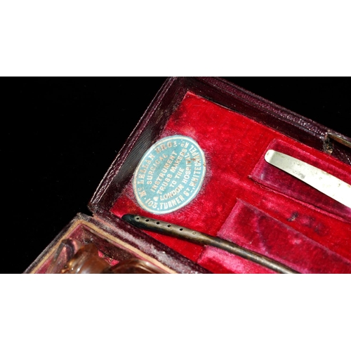664 - MCLELLAN BROS, WHITECHAPEL, A VICTORIAN CASED MEDICAL INSTRUMENT SET
Comprising two glass bottles an... 