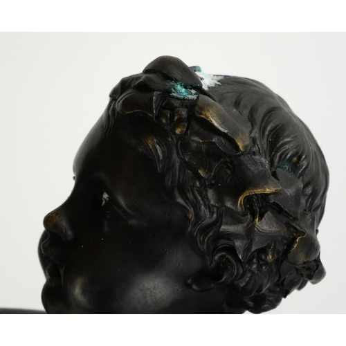 740 - A LARGE PAIR OF GILT AND PATINATED BRONZE SIX SCONCE CANDELABRA IN THE FORM OF PUTTI
Holding foliage... 