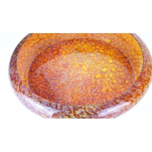 772 - A LARGE EARLY 20TH CENTURY ART GLASS BOWL
Having a mottled iridescent finish, possibly by Monart, to... 