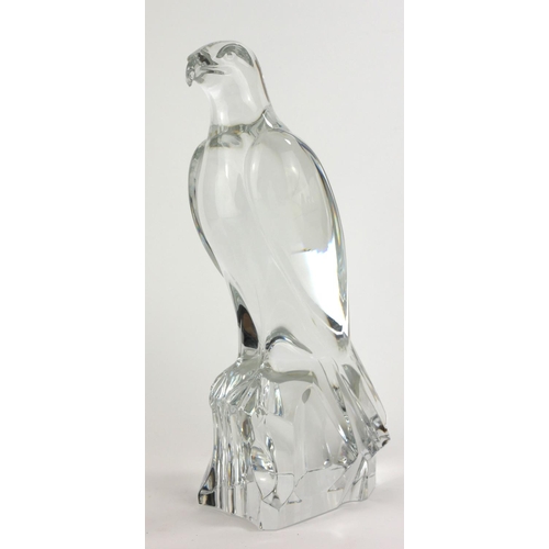786 - BACCARAT, A LARGE LEAD CRYSTAL GLASS SCULPTURE OF A FALCON
In standing pose, bearing engraved mark t... 
