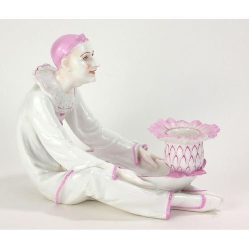 794 - AN EARLY 20TH CENTURY PARIS FACTORY HARD PASTE PORCELAIN LADIES’ NOVELTY CHAMBER TABLE CANDLESTICK M... 