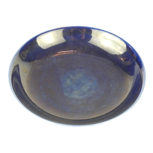 287 - A CHINESE MONOCHROME BLUE GLAZE PORCELAIN SHALLOW BOWL
With Yongzheng 1723 - 1735 six character mark... 