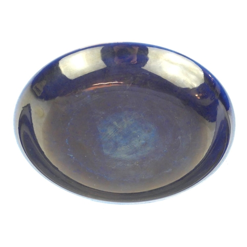 287 - A CHINESE MONOCHROME BLUE GLAZE PORCELAIN SHALLOW BOWL
With Yongzheng 1723 - 1735 six character mark... 