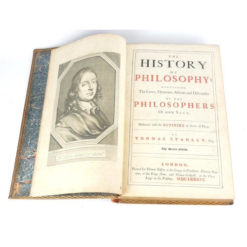 215 - HISTORY OF PHILOSOPHY, THOMAS STANLEY, SECOND EDITION 
Printed for Thomas Baffett, London, 1687, ori... 