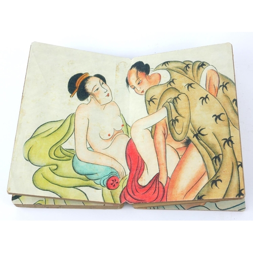 231A - A JAPANESE BOOK OF EROTIC WATERCOLOURS
Bearing a signature to adhesive label to rear cover. 
(approx... 